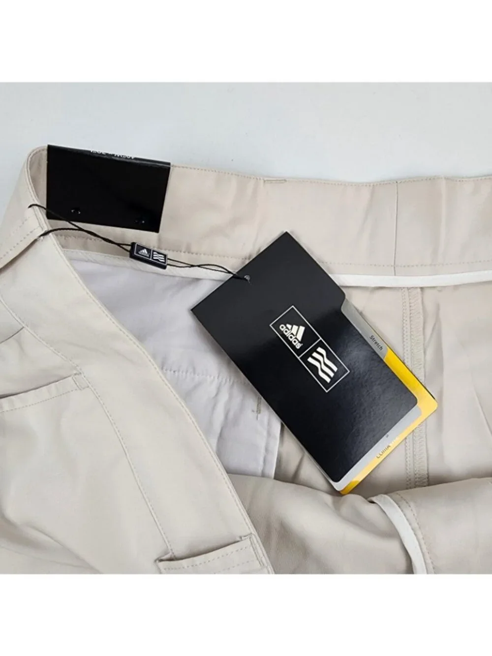 Adidas Pant Men 40x30 Golf Tech Climalite Flat  Lightweight Straight Beige NWT